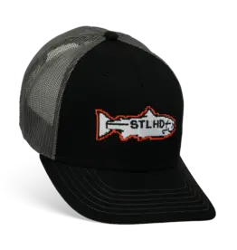 STLHD Gear STLHD 1-Up Snapback Trucker Hat Black/Charcoal