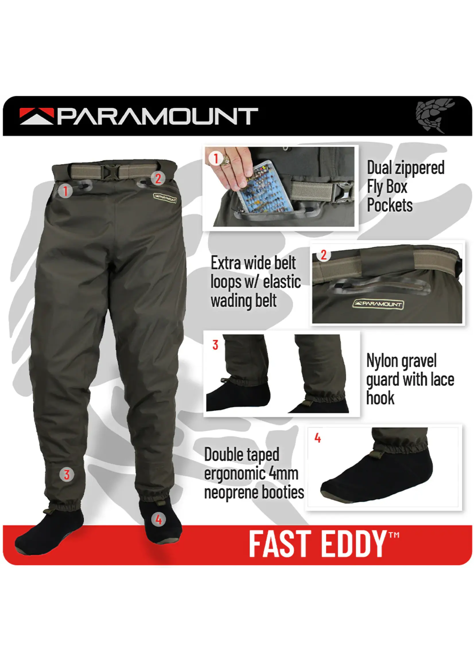 Paramount Paramount Fast Eddy Men's  Guide Pant Stockingfoot Breathable