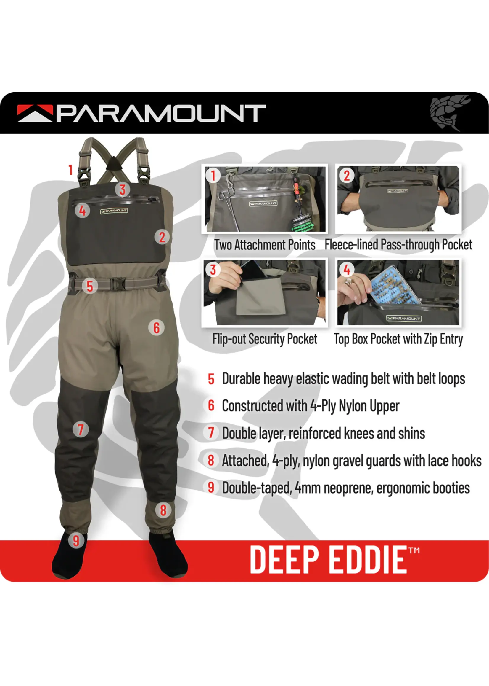Paramount Paramount Deep Eddy Men's Breathable Stockingfoot Waders