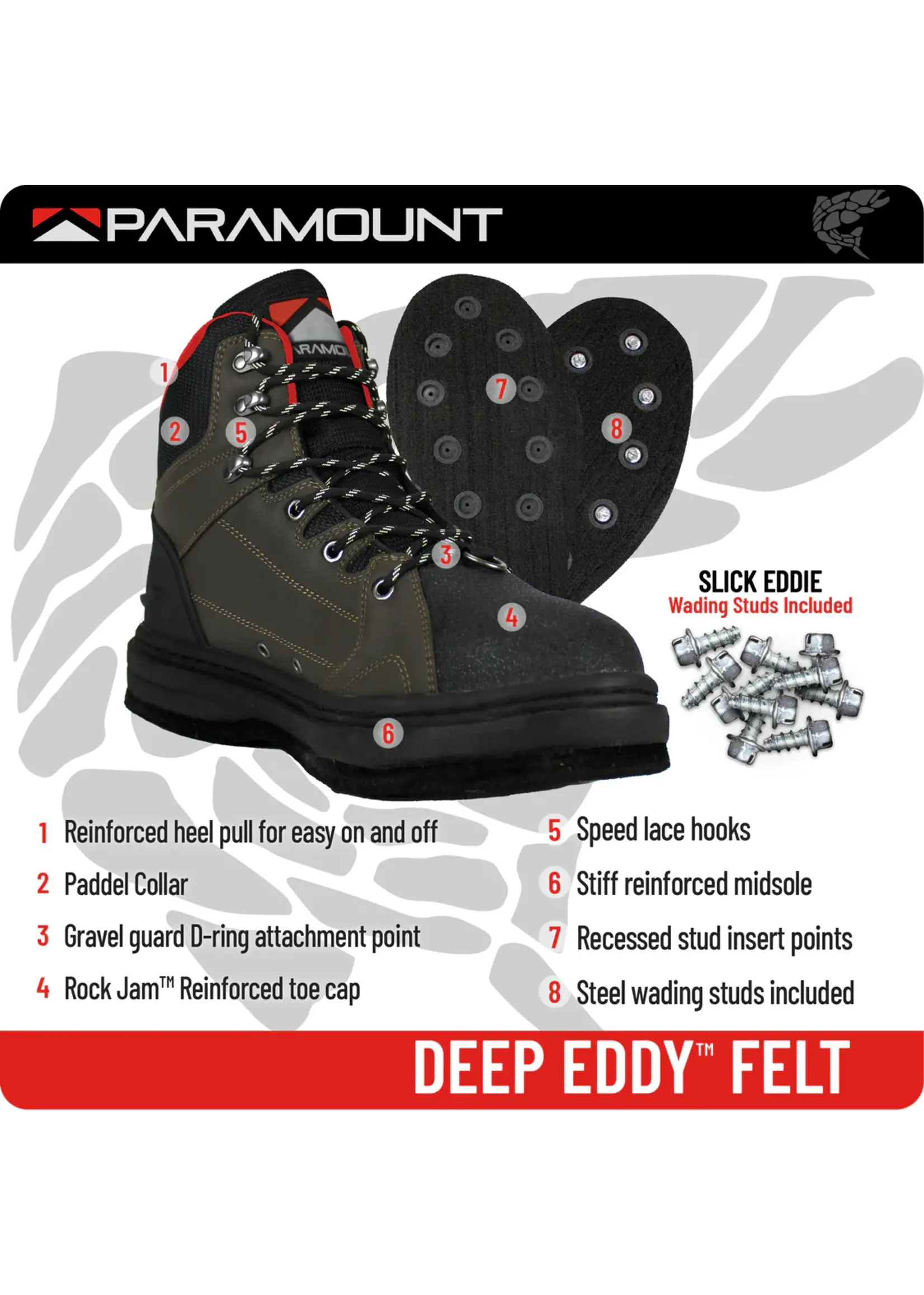 Paramount Paramount Deep Eddy Rock Jam Felt Sole Wading Shoe