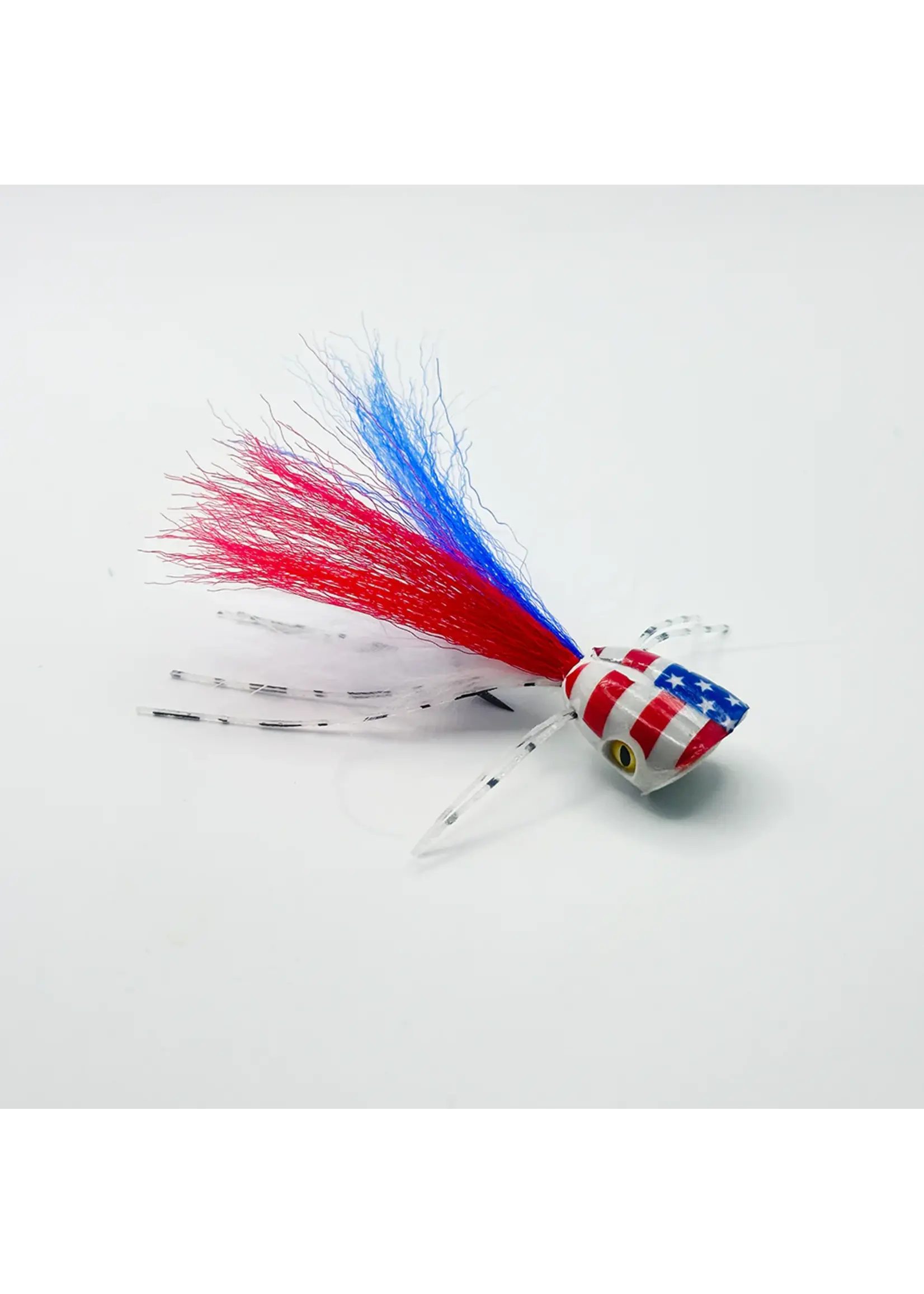 Flymen Fishing Company Flymen Fishing SS Double Barrel Patriot Bass Bug Popper #2 Hook
