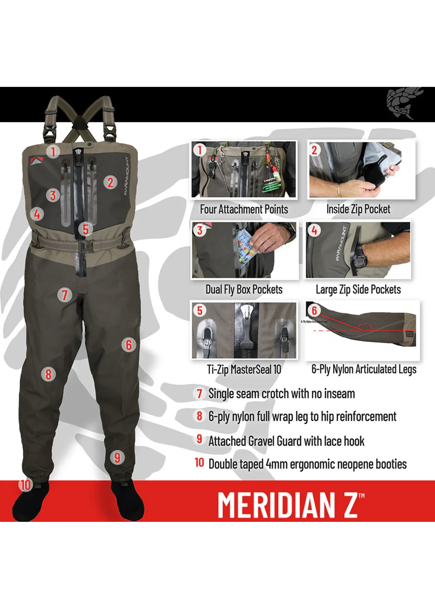 Paramount Paramount Men's Meridian Z Zippered Breathable Wader