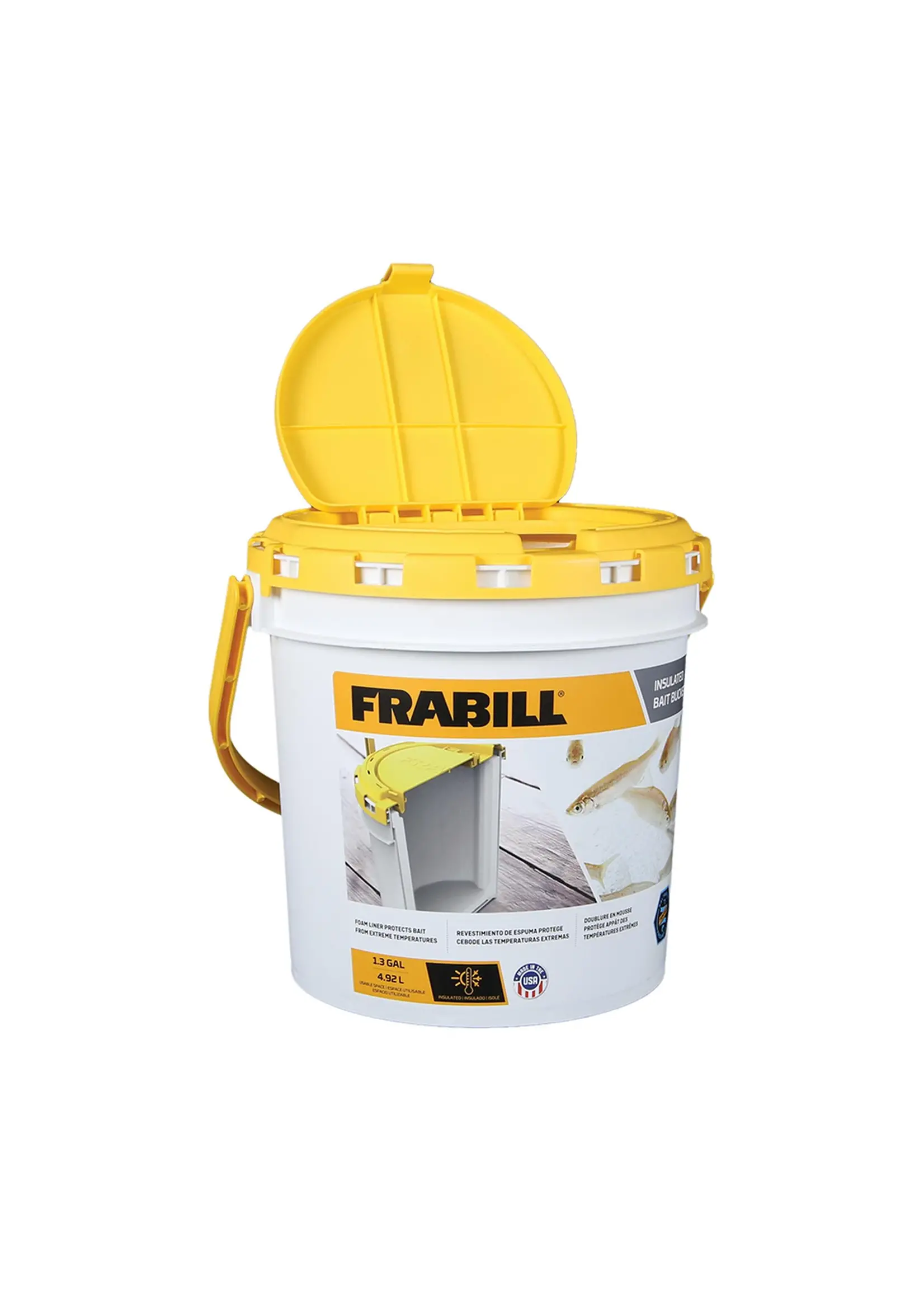 Frabill Frabill Insulated Bait Bucket White/Yellow