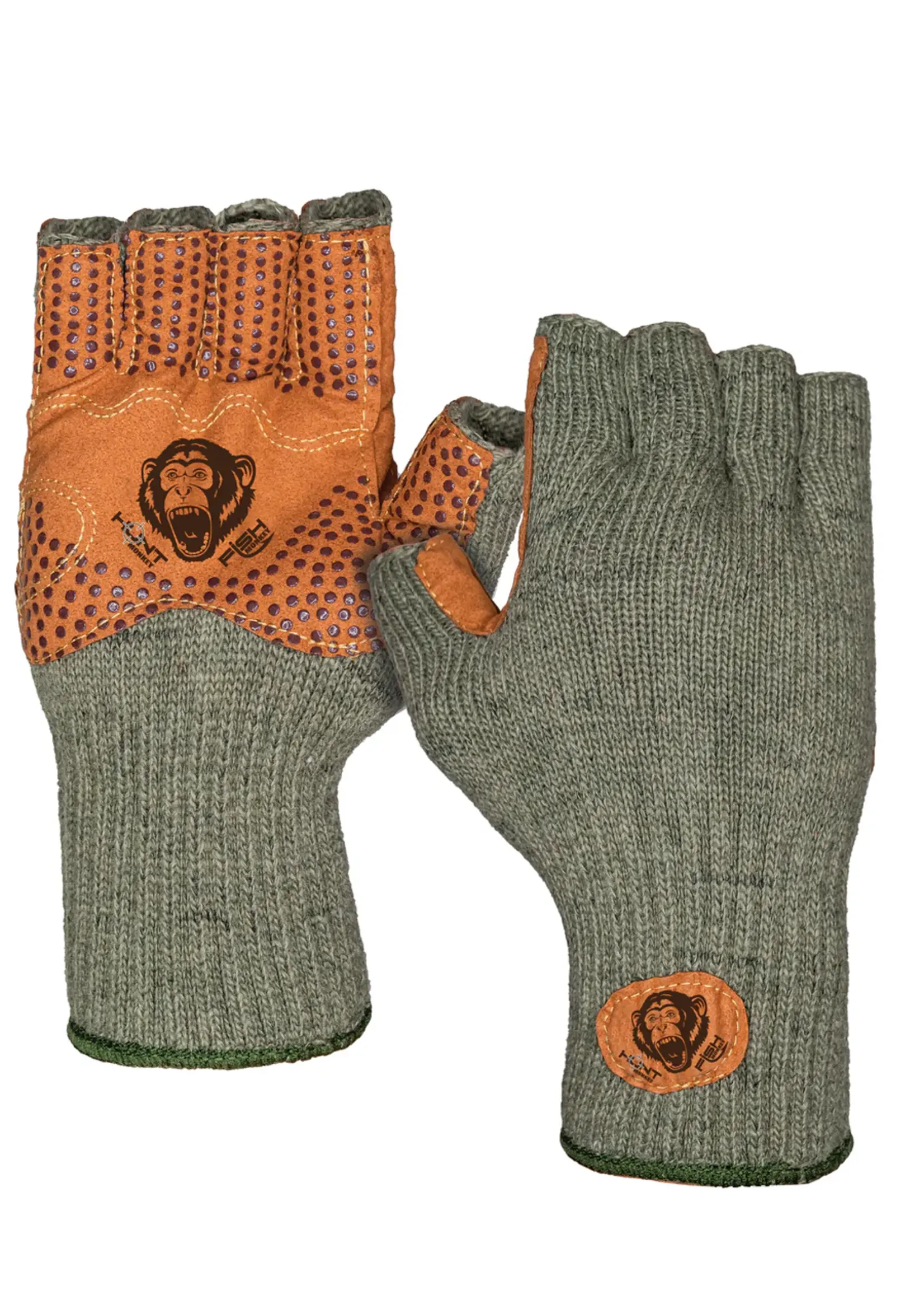 Fish Monkey Hunt Monkey Wooly Half Finger Wool Glove