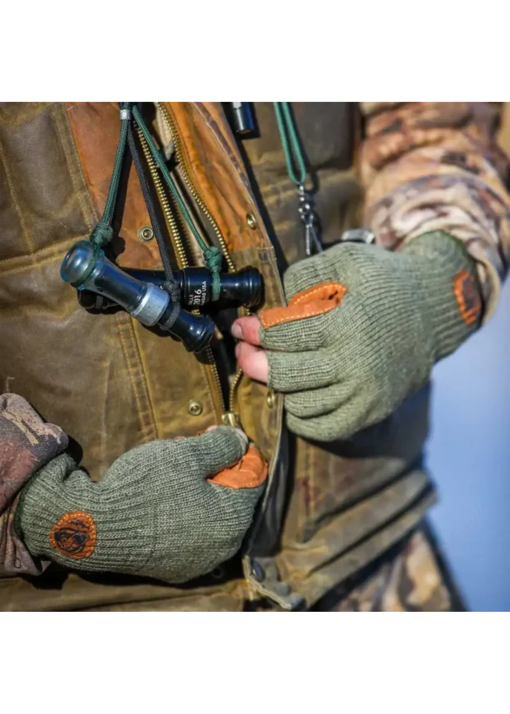 Fish Monkey Hunt Monkey Wooly Half Finger Wool Glove