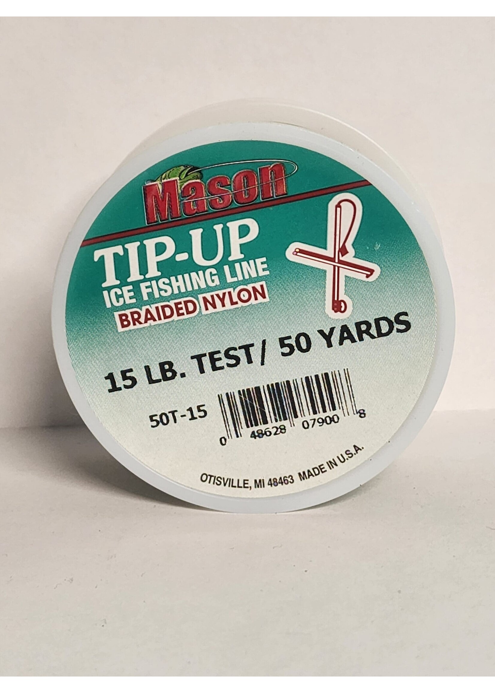 MASON TACKLE CO. Mason Tip Up Line Braided Green Nylon 15lb 50yd