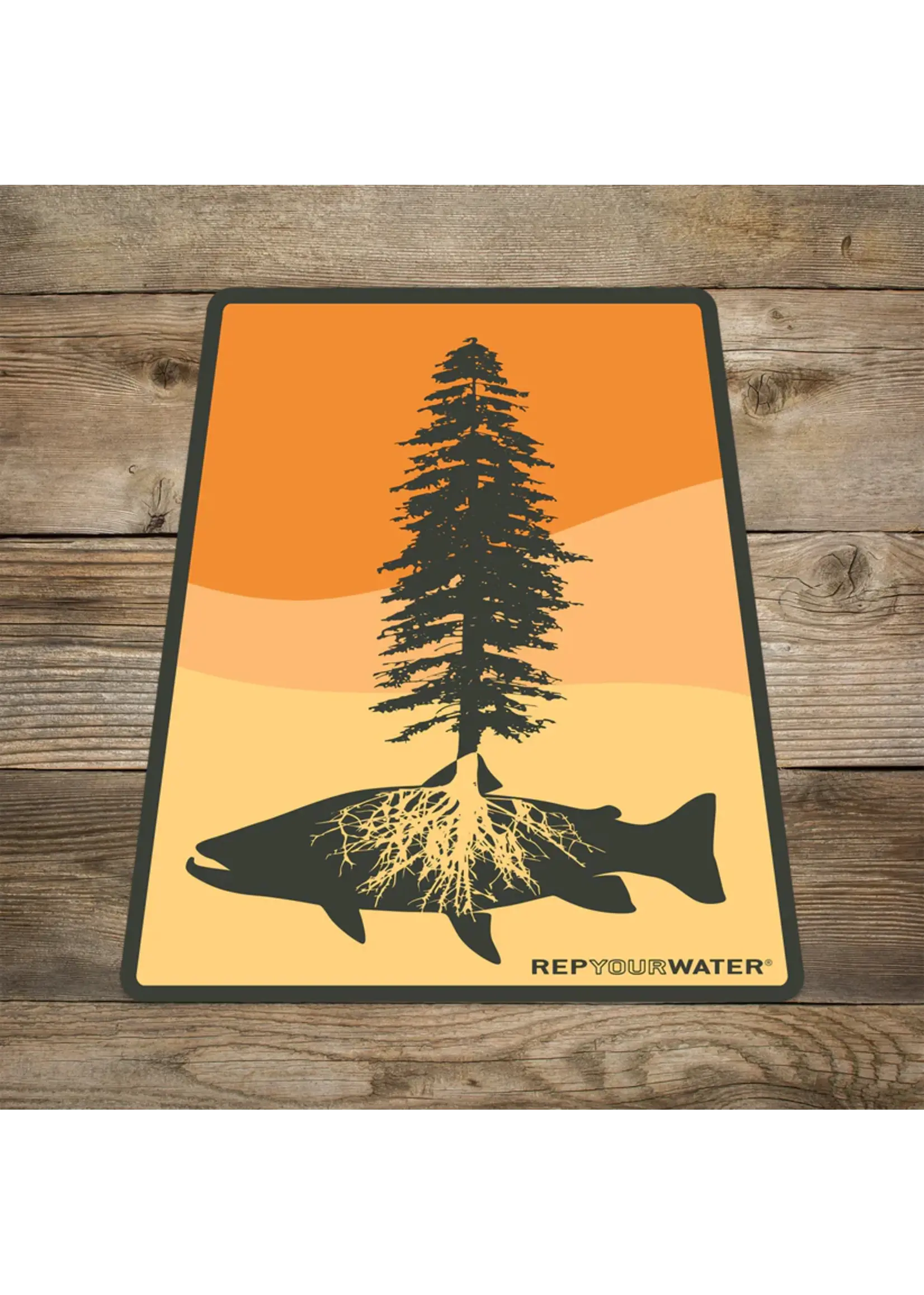 Rep Your Water RepYourWater Fly Fishing Roots Sticker