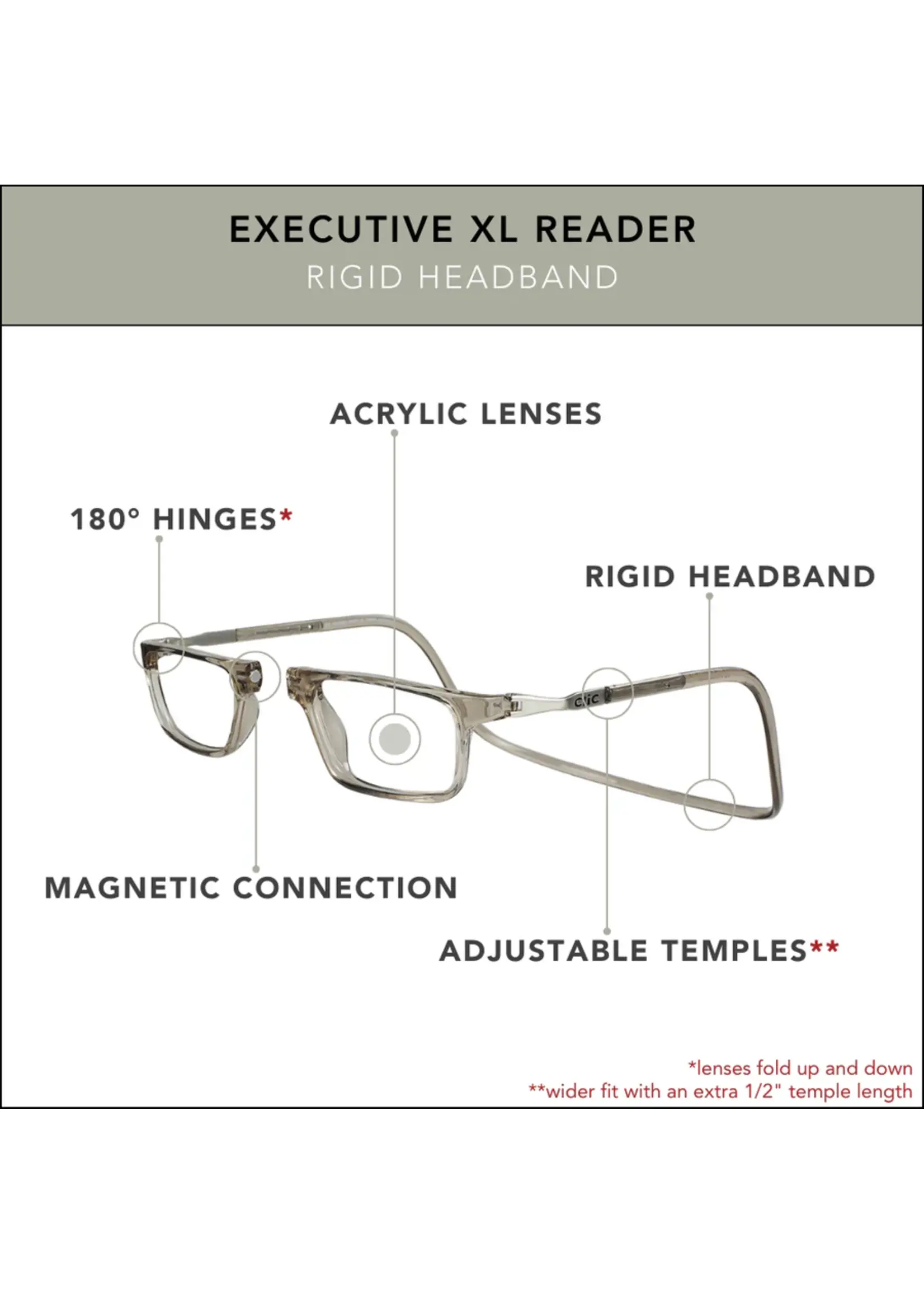 Clic Clic Magnetic Executive XL Reader Glasses