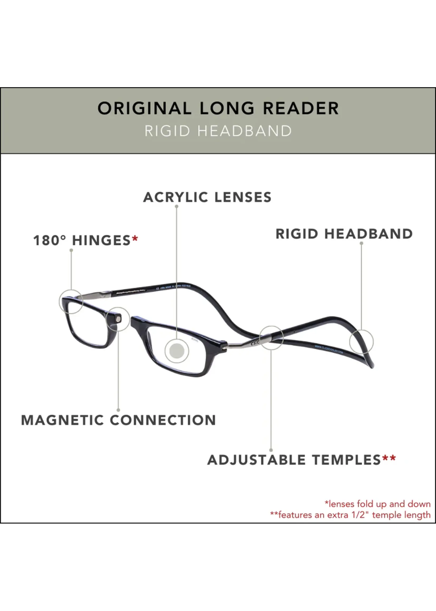 Clic Clic Magnetic Original Long Reader Glasses