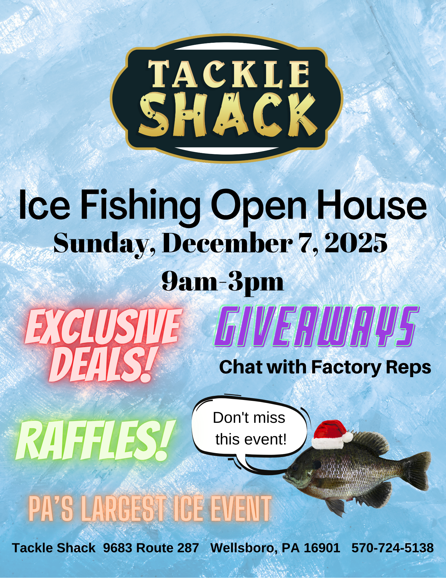 Tackle Shack Ice Fishing Open House