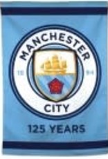 Manchester City FC 125th Season Vertical Flag