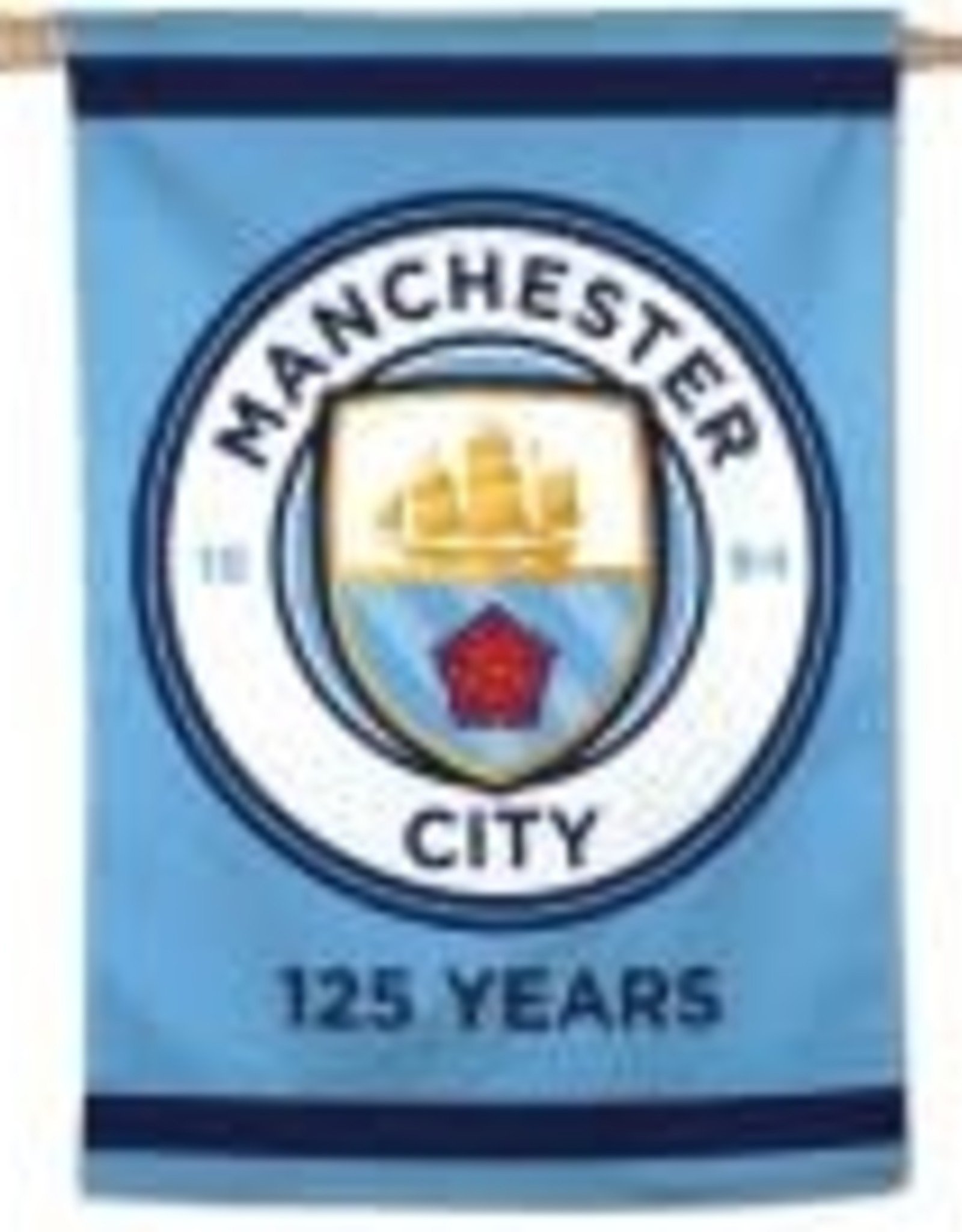 Manchester City FC 125th Season Vertical Flag