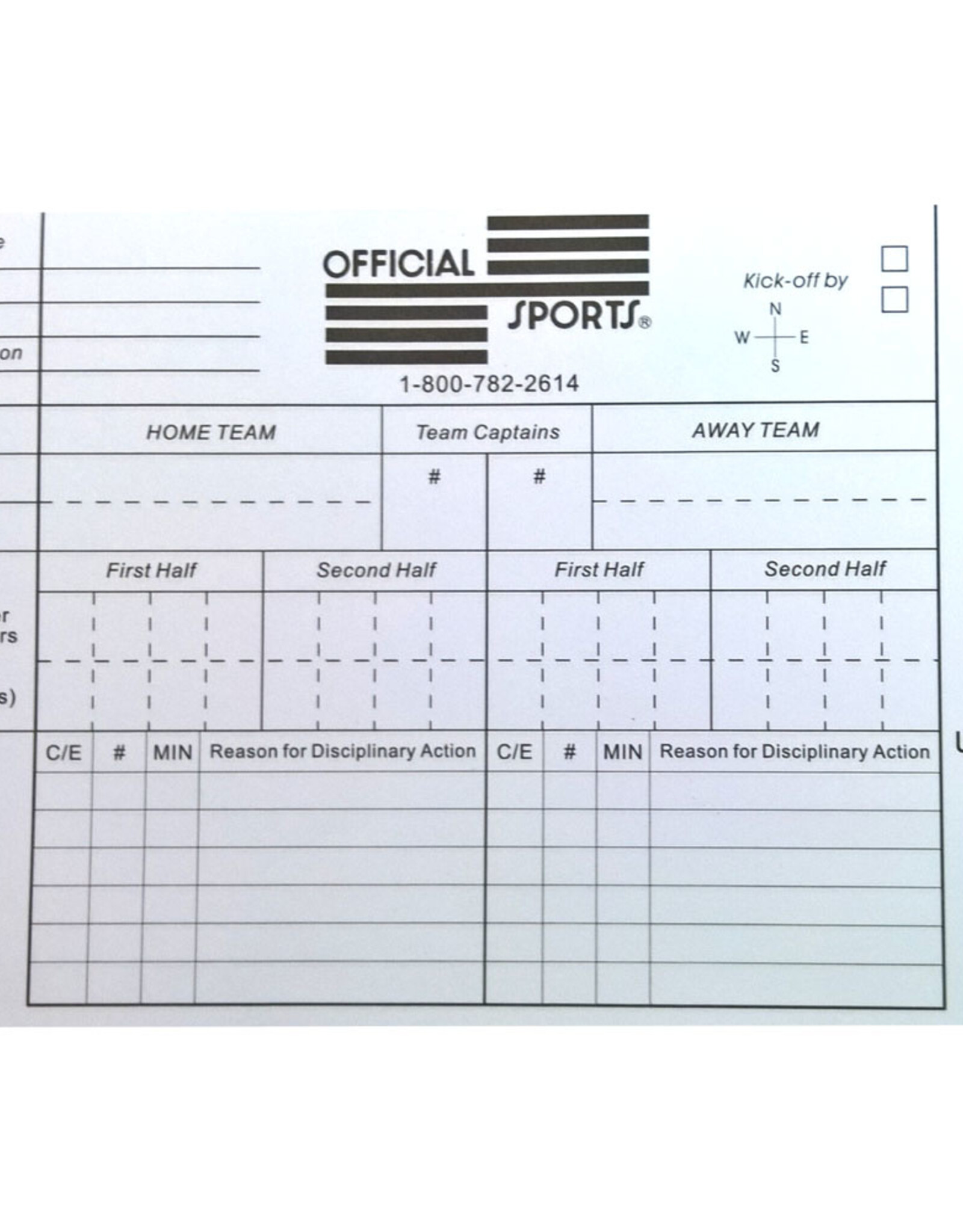 Official Sports OS Referee white Report Forms