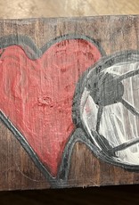 AB Craft &  Thingamajigs Heart Soccer Ball Block