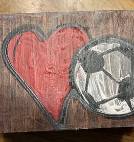 AB Craft &  Thingamajigs Heart Soccer Ball Block