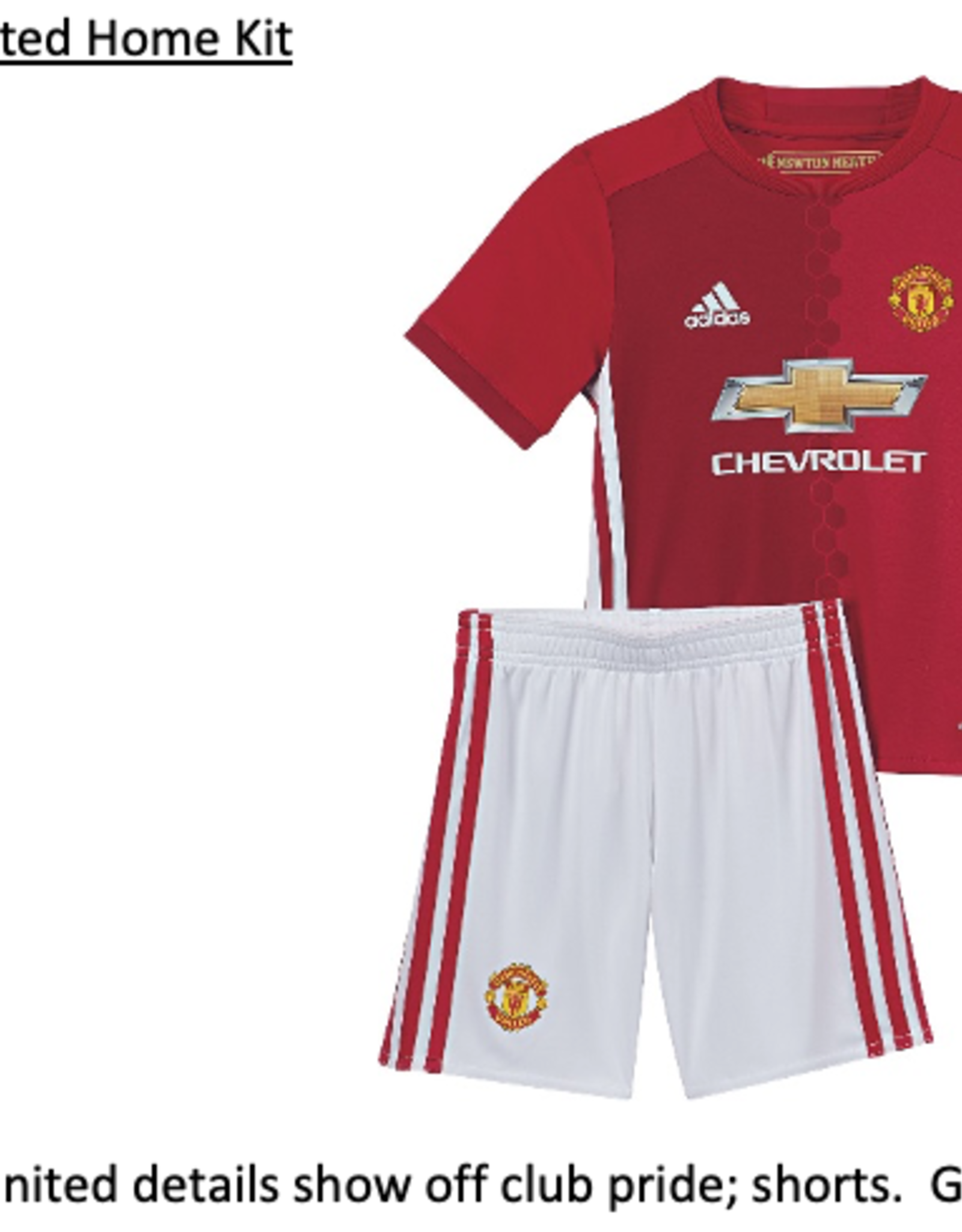 Adidas Adidas Manchester United Home Mini Kit