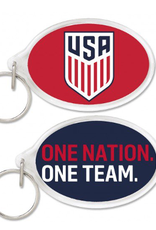 wincarft US Soccer Oval One Nation  Key Chain Red