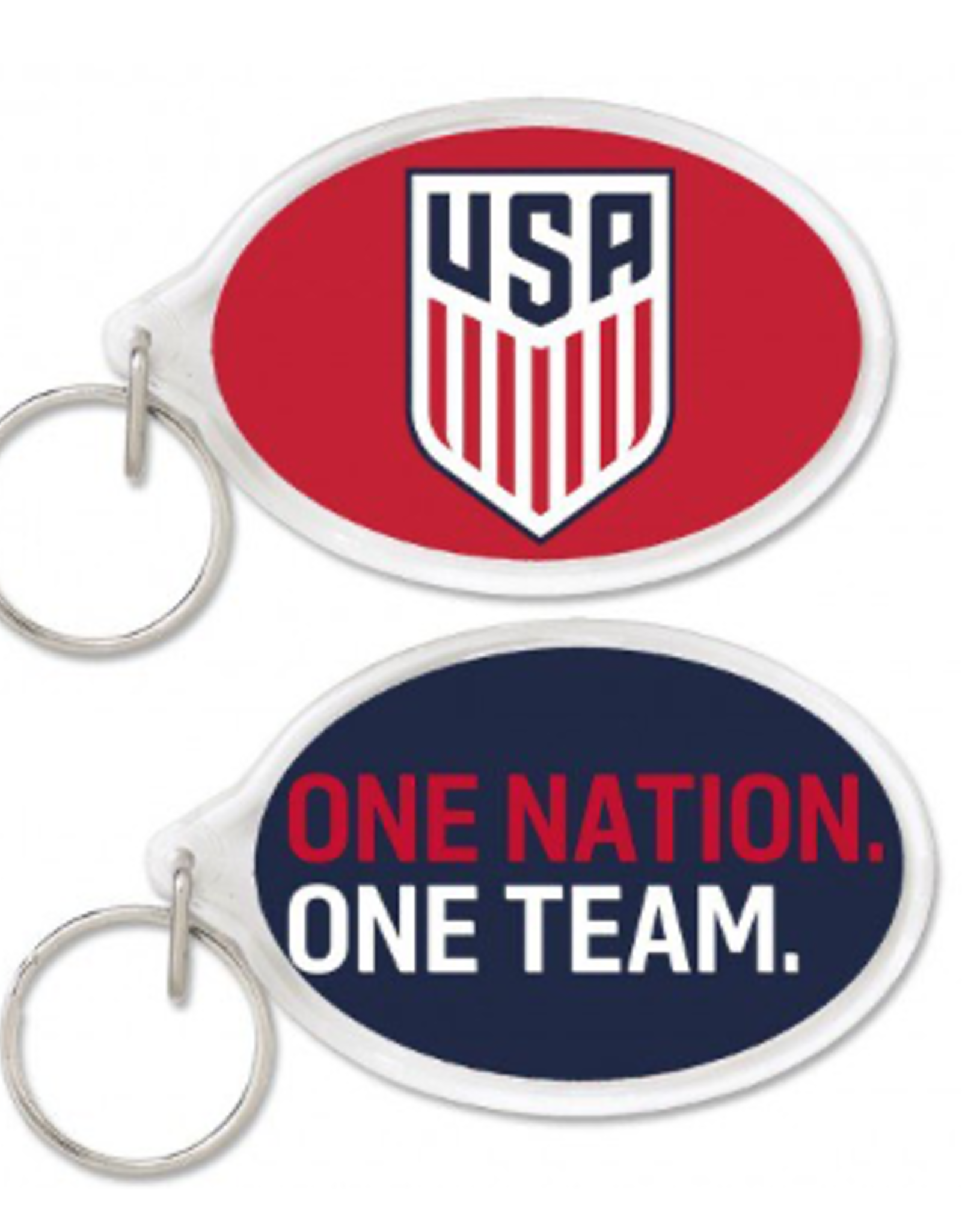 wincarft US Soccer Oval One Nation  Key Chain Red