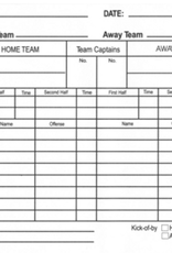 Official Sports Kwik Goal Referee Score Sheets