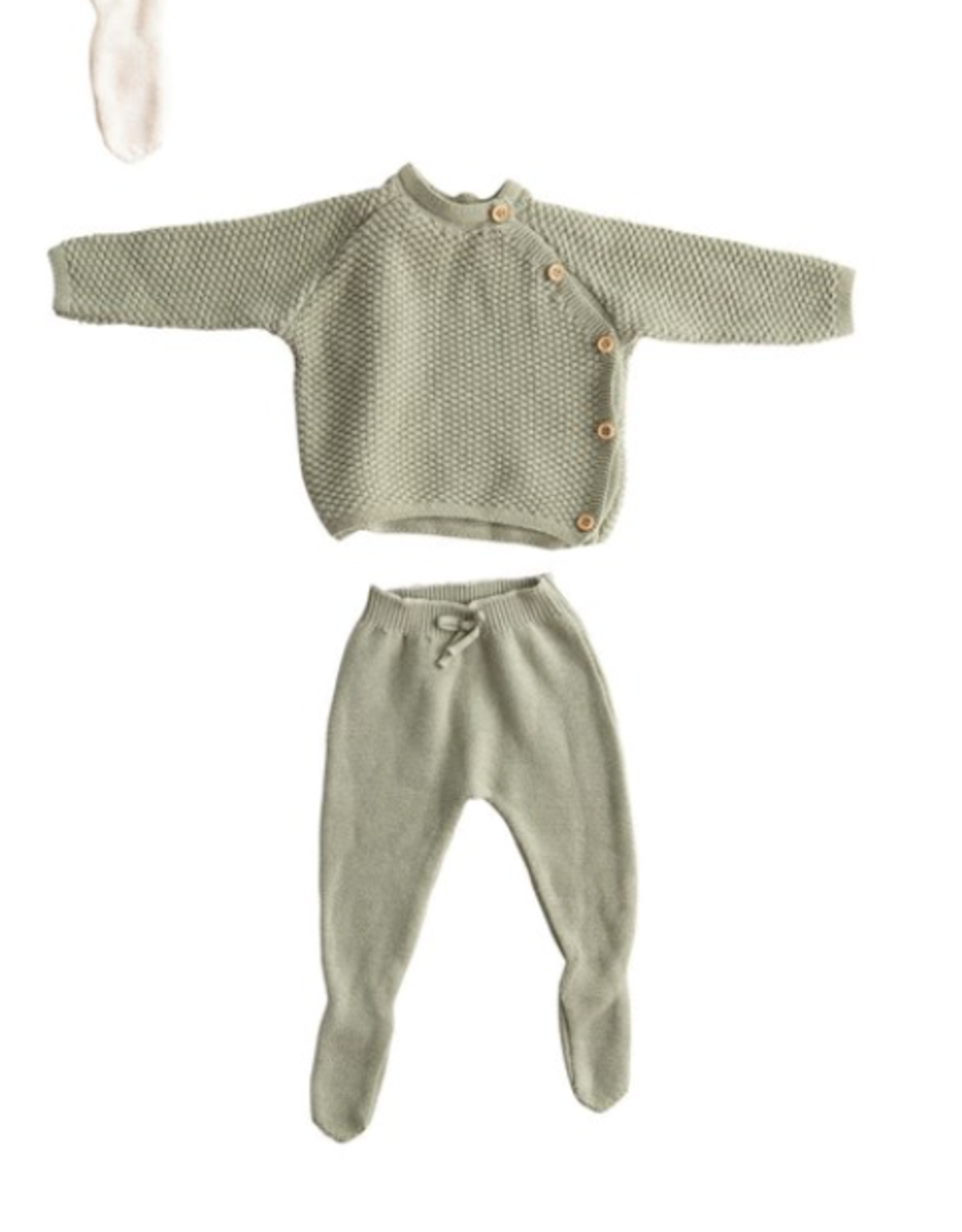 Creative Co Op Cotton Knit Layette Set Sage Stay Forever