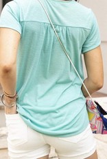 Grace and  Lace  (**new item**) Dusty Mint Slub Henley Tee