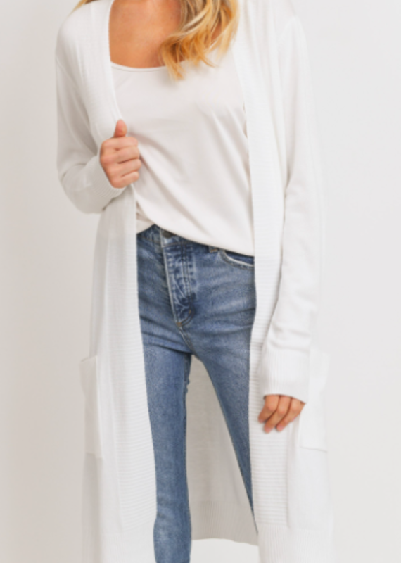 Cherish Open Front Lightweight Cardigan with Front Pockets