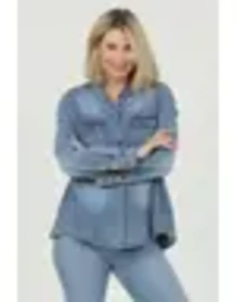 Embroidered Back Acid Wash Denim Top