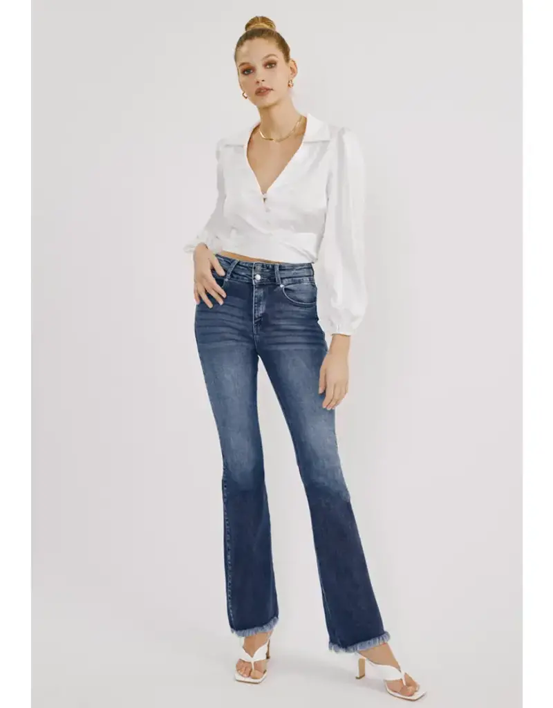 Kan Can KAN CAN HIGH RISE SIDE PANEL BOOTCUT JEANS