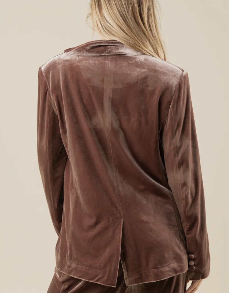 Lili Lu Double Breasted Velvet Holiday Party Jacket