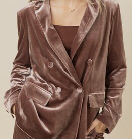 Lili Lu Double Breasted Velvet Holiday Party Jacket