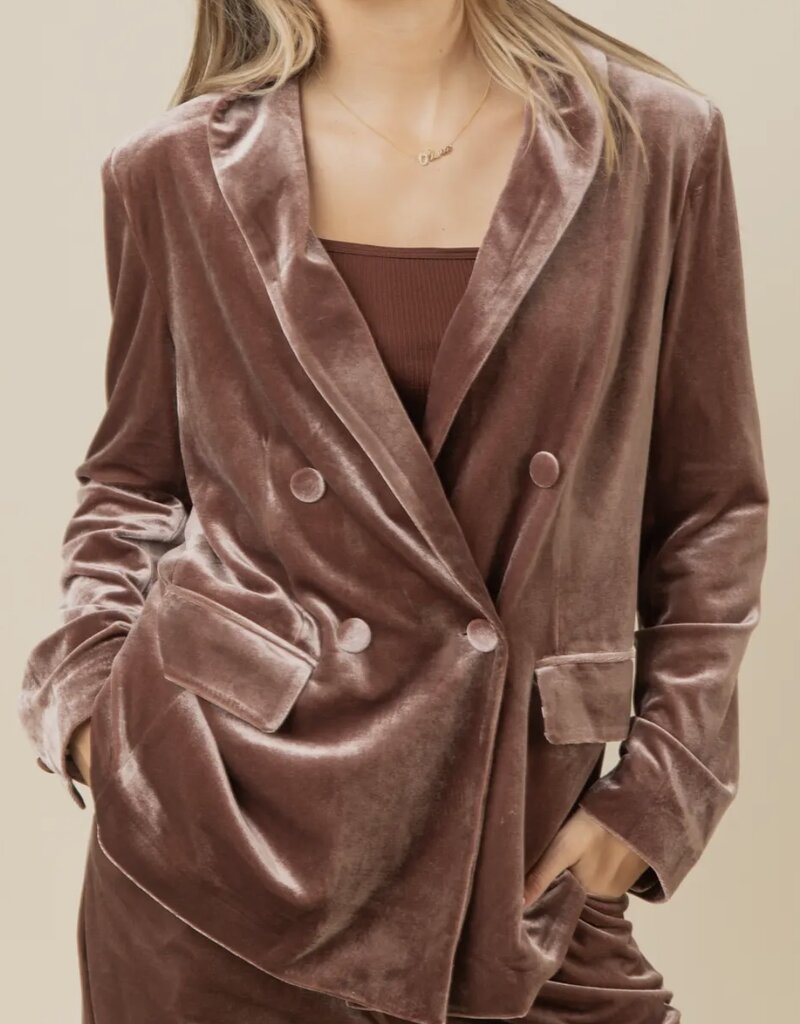 Lili Lu Double Breasted Velvet Holiday Party Jacket