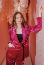 Lili Lu Double Breasted Velvet Holiday Party Jacket