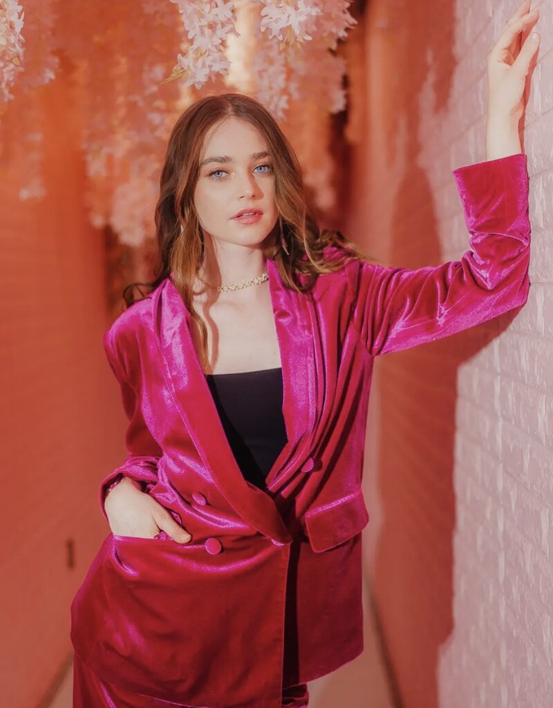 Lili Lu Double Breasted Velvet Holiday Party Jacket