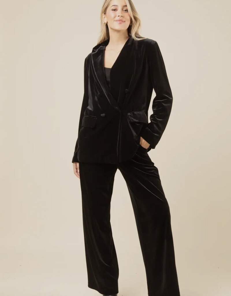 Lili Lu Double Breasted Velvet Holiday Party Jacket
