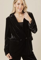 Lili Lu Double Breasted Velvet Holiday Party Jacket