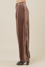 Lili Lu High Waist Velvet Holiday Party Straight Pants