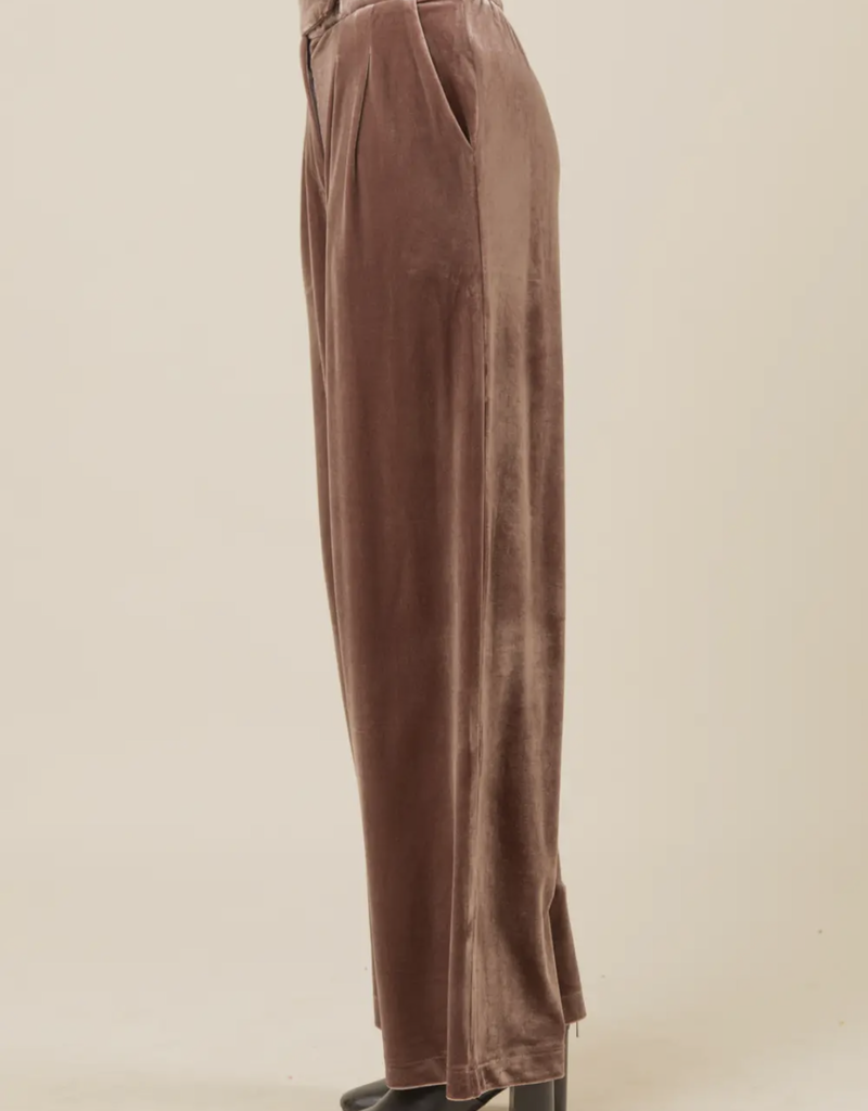 Lili Lu High Waist Velvet Holiday Party Straight Pants