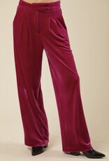 Lili Lu High Waist Velvet Holiday Party Straight Pants