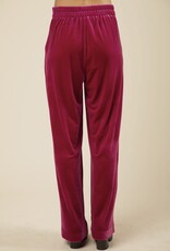 Lili Lu High Waist Velvet Holiday Party Straight Pants