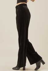 Lili Lu High Waist Velvet Holiday Party Straight Pants