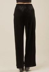Lili Lu High Waist Velvet Holiday Party Straight Pants