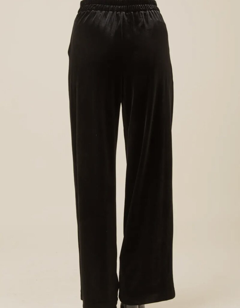 Lili Lu High Waist Velvet Holiday Party Straight Pants