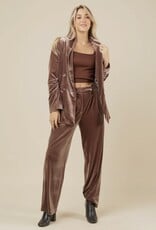Lili Lu High Waist Velvet Holiday Party Straight Pants