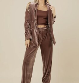 Lili Lu High Waist Velvet Holiday Party Straight Pants