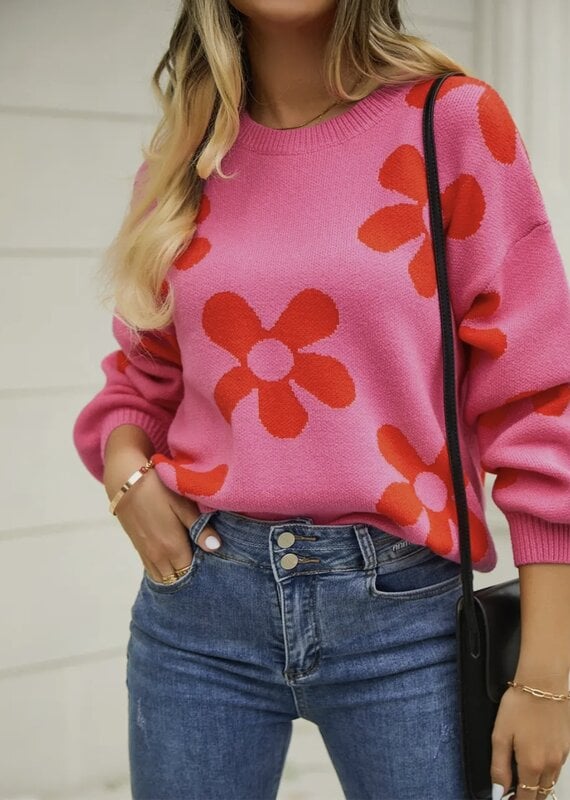ePretty 70s Flower Power Knit SweaterAvailable in 3 Colors