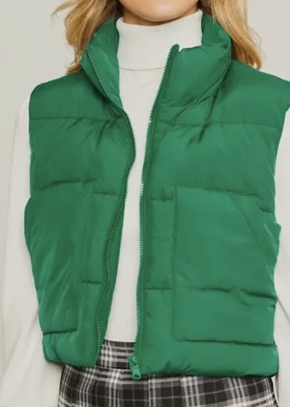 Lili Lu High Neck Padded Puffer Vest With Front Pockets