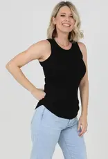 Lili Lu ASIS RIB KNIT ROUNDED HEM TANK TOP