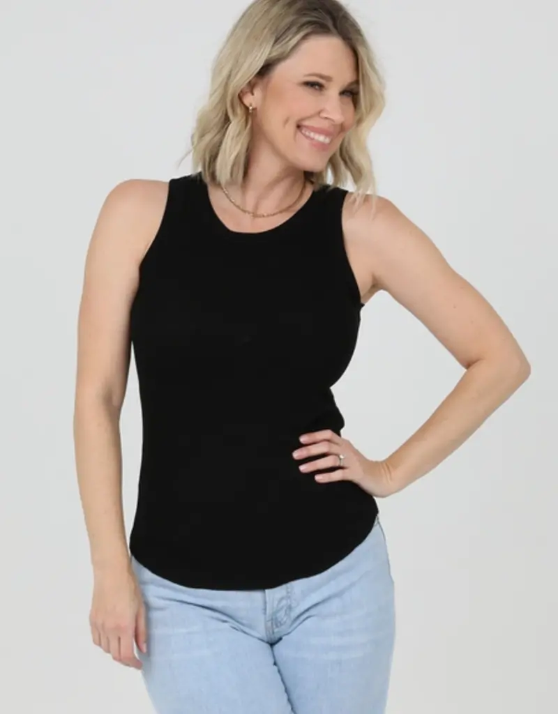 Lili Lu ASIS RIB KNIT ROUNDED HEM TANK TOP