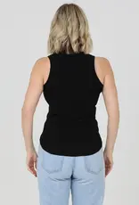 Lili Lu ASIS RIB KNIT ROUNDED HEM TANK TOP