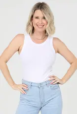 Lili Lu ASIS RIB KNIT ROUNDED HEM TANK TOP